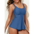 thumbnail image 6 of DOKOTOO Womens Tankini Bathing Suit 2 Piece Scallop Trim Tankini Top with Bottom Tummy Control Womens Swimsuits Bright Blue S US4-6, 6 of 8