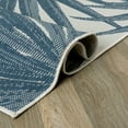thumbnail image 4 of World Rug Gallery Tropical Leaves Nature Inspired Reversible Indoor/Outdoor Area Rug - Blue 5'x7', 4 of 7