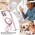 thumbnail image 2 of Magnetic for iPhone 14 Pro Max Case Magsafe Clear with Invisible Stand Kickstand Camera Protector Plating 10FT Shockproof Soft Rubber Protective Phone Case (Pink), 2 of 12
