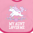 thumbnail image 4 of Inktastic My Aunt Loves Me Unicorn Girls Baby Bib, 4 of 4