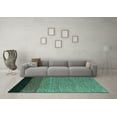 thumbnail image 3 of Ahgly Company Indoor Square Abstract Turquoise Blue Modern Area Rugs, 7' Square, 3 of 4