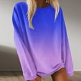 thumbnail image 2 of Woman Long Sleeve Round Neck Printing Blouse Autumn Causal Pullover Tops for Women Fashion Purple,S, 2 of 5