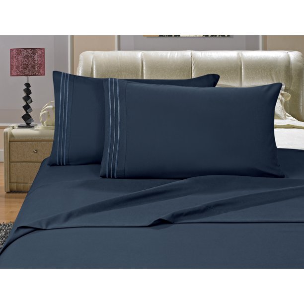 navy blue deep pocket queen sheets