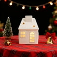 thumbnail image 4 of Christmas Decorations Indoor - Christmas Village Sets of 1 Ceramic Houses with LED Lights - Winter Rustic Farmhouse Home Holiday Xmas Decor for Mantel Tabletop Room(#024), 4 of 6