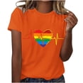thumbnail image 2 of Pisexur Hauts pour Femmes T-Shirts Fierté LGBT Mode Cœur Graphique Tee Tops Été Décontracté Manches Courtes Chemises Égalité Col Rond Blouses Basiques Polyvalentes Confortables pour Sortir pour Femmes, 2 of 8