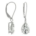 thumbnail image 2 of Charles & Colvard 14K White Gold Moissanite 9x6mm Pear Drop Earrings 3.00cttw DEW, 2 of 7