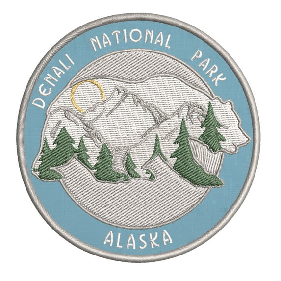 Wander Often! Denali National Park, Alaska 3.5 Inch Iron Or Sew On Embroidered Fabric Badge Patch Seek Adventure, National Park Iconic Series