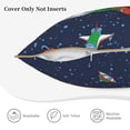 thumbnail image 5 of Kll Dinosaur Astronaut Space Surfing Decorative Throw Pillow Covers Velvet Soft For Couch Sofa Bedroom Living Room Outdoor -20"X20", 5 of 8