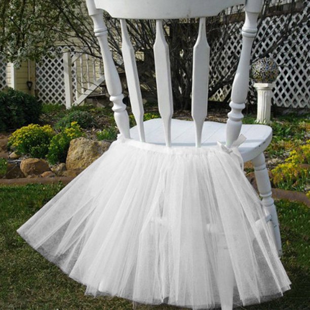 Siaonvr Chair Skirt Birthday Wedding Decoration Mesh Chair Skirt Mesh