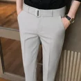 thumbnail image 2 of Pantalones de traje holgados de negocios de corte entallado para hombre de Fluid Social Tailoring, pantalones drapeados con 9 cortes grises y trenzados para hombre, pantalones de lujo económicos, 2 of 5