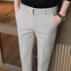 thumbnail image 2 of Pantalones de traje holgados de negocios de corte entallado para hombre de Fluid Social Tailoring, pantalones drapeados con 9 cortes grises y trenzados para hombre, pantalones de lujo económicos, 2 of 5