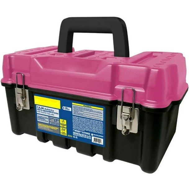 Caja de plástico resistente PinkBox 1Pza 1 Charola 6 Divisiones 17" Base 8.5" Altura 9.5" Ancho Plástico.