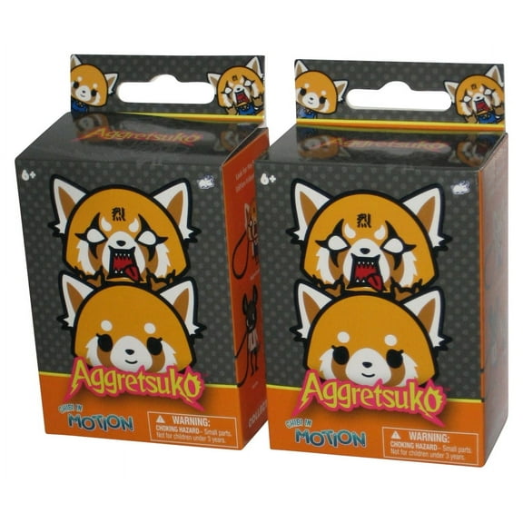 Aggretsuko Chibi In Motion Haida Bullsitoy 2.5 Inch Mini Figure Keychain Blind Mystery Lot - (2 Boxes)