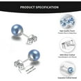thumbnail image 4 of Yami 7-7.5mm Blue Akoya Cultured Pearl Earrings Stud in 925 Sterling Silver Hypoallergenic Valentine's Day Gifts for Her, 4 of 5