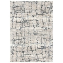 SAFAVIEH Fontana Daphne Block Shag Area Rug, Ivory/Grey, 3' x 5'