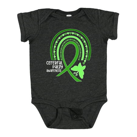 

Inktastic Cerebral Palsy Awareness Ribbon Rainbow and Butterfly Gift Baby Boy or Baby Girl Bodysuit