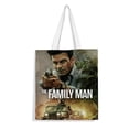 thumbnail image 1 of The Family Man Bolso de tela con estampado de lienzo para mujer, bolsa de compras reutilizable y estética, con cremallera interior, regalo para mujer,38*45cm., 1 of 6