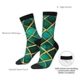 thumbnail image 4 of Hirioo Green Mosaic Glass Pattern Adult Middle Tube Socks Breathable Sock Non-Pilling,Contrasting Color Design, 4 of 6