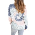 thumbnail image 3 of Women Casual T-Shirt Tie-Dye Long/Short Sleeve Jumper Pullover Top Shirt Casual Loose Holiday Ladies Tops Blouse Funny Gradient Lounge Wear T-shirt, 3 of 3
