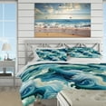 thumbnail image 3 of Designart "Sprayed By The Ocean" Blue Coastal Bedding Covert Set - Nautical & Coastal Bed Set With 2 Shams, 3 of 5