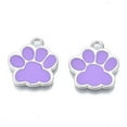 thumbnail image 2 of Alloy Enamel Pendants Cadmium Free Lead Free Dog Paw Prints Dark Violet 17.5x16x1.5mm Hole: 2mm, 2 of 3