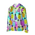 thumbnail image 2 of Fotbe Graffiti Pineapples Men's Women's UPF 50+ Sun Protection Jacket Hooded Cooling Shirt with Pockets Hiking Outdoor Performance-Small, 2 of 9