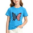 thumbnail image 2 of Amidoa Girls Short Sleeve Graphic Cute 4th of July T-Shirts Casual Tops Kids Soft Summer Crewneck Tees Green Size 120, 2 of 6