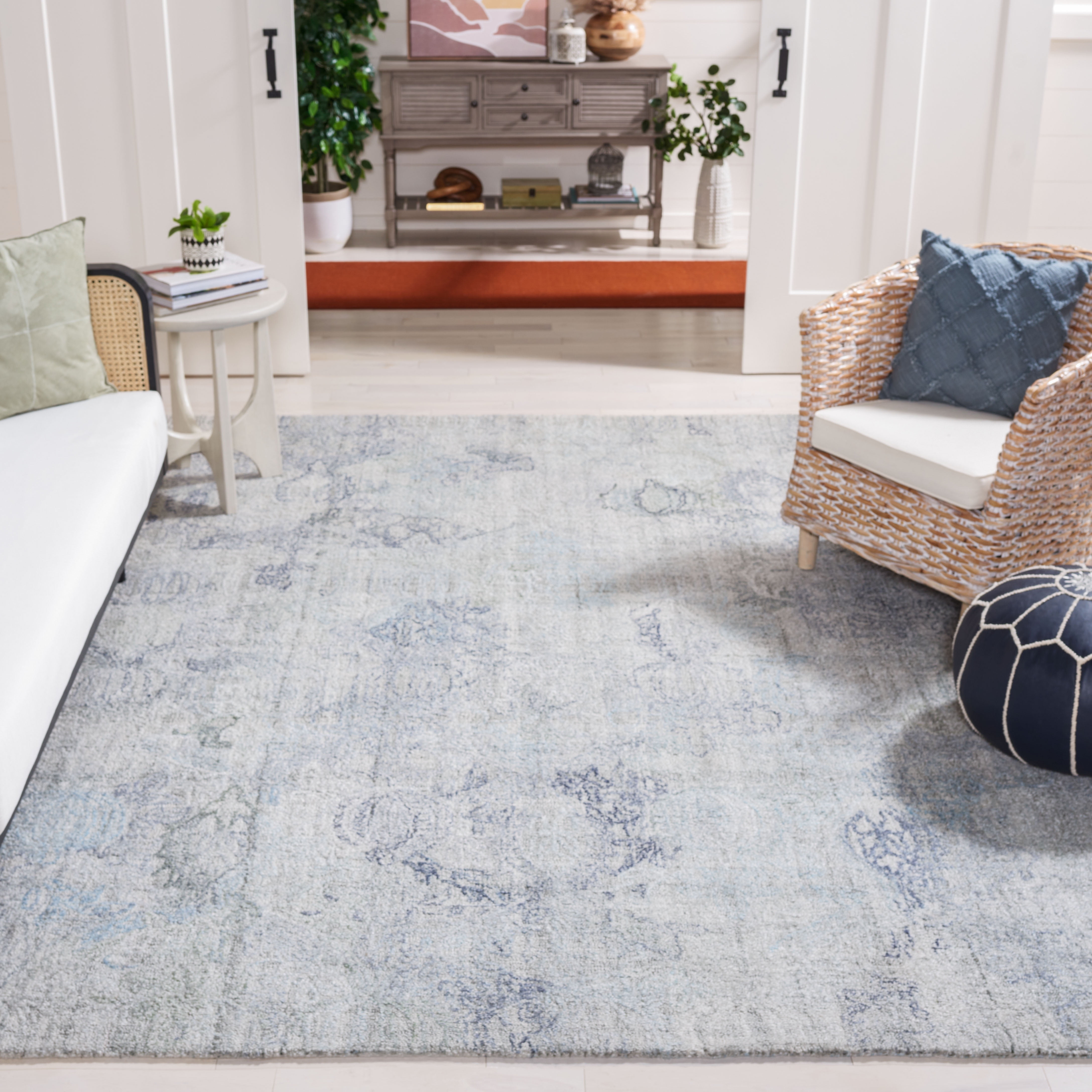 SAFAVIEH Marquee Maria Medallion Polyester Area Rug, Ivory/Grey, 8' x 10'