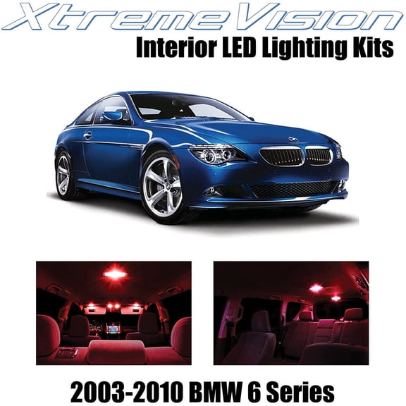 XtremeVision Interior LED for BMW 6 Series E63 E64 2003-2010 11 pcs Red Interior LED Kit Installation Tool