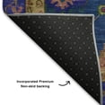 thumbnail image 5 of Addison Rugs Mayfield Premium Machine Washable Traditional Global Blue Rectangle Rug, 9' X 12' Machine Washable Traditional Global Blue Oversized Sherpa Throw Blanket, 5 of 6