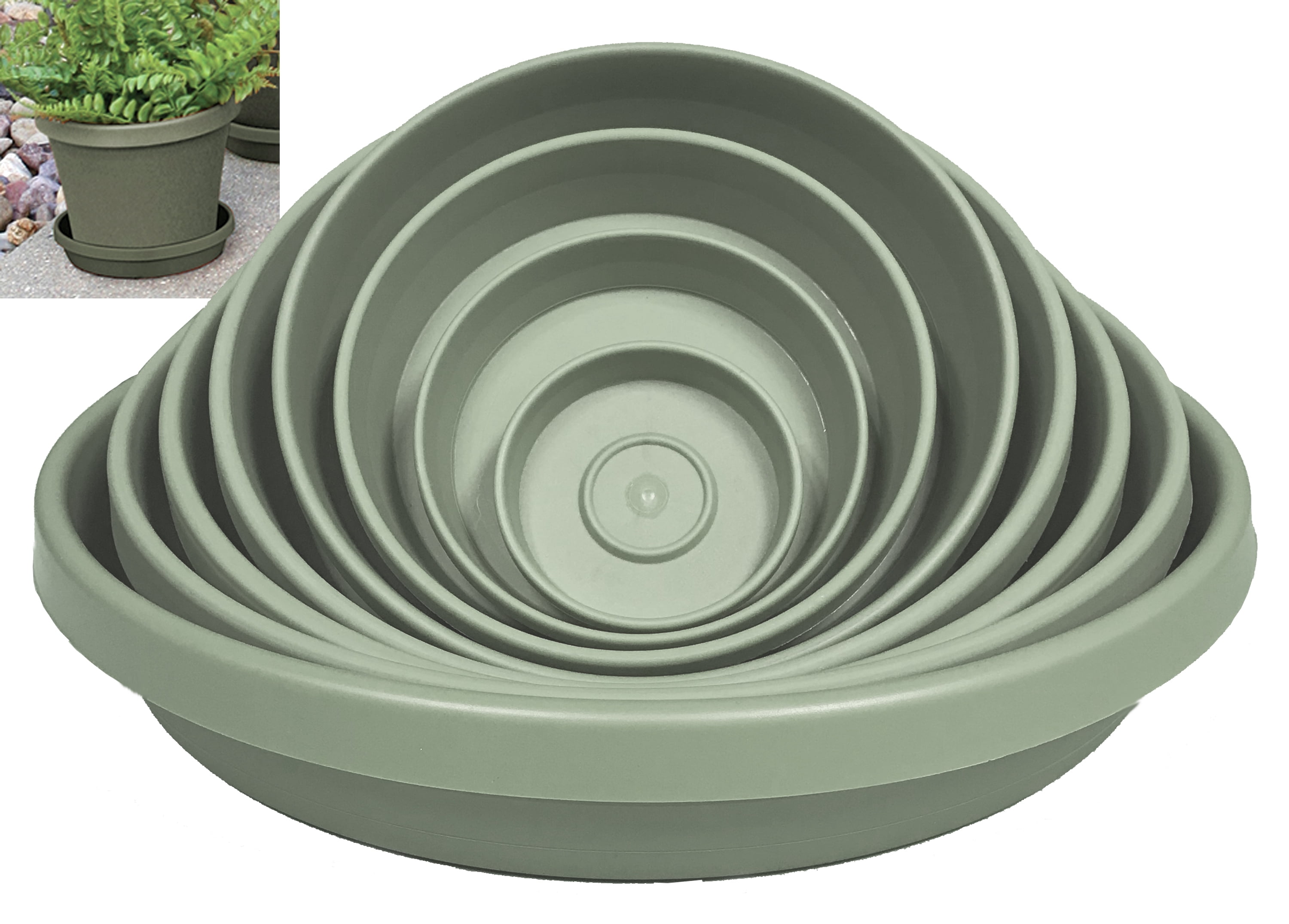 Bloem Terra Plant Saucer Tray for Planters 912" Living Green Walmart