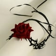 thumbnail image 6 of GKNET Gothic Thorny Red Rose Black Choker Necklace Retro Flower Halloween Choker WY4-Black-, 6 of 9