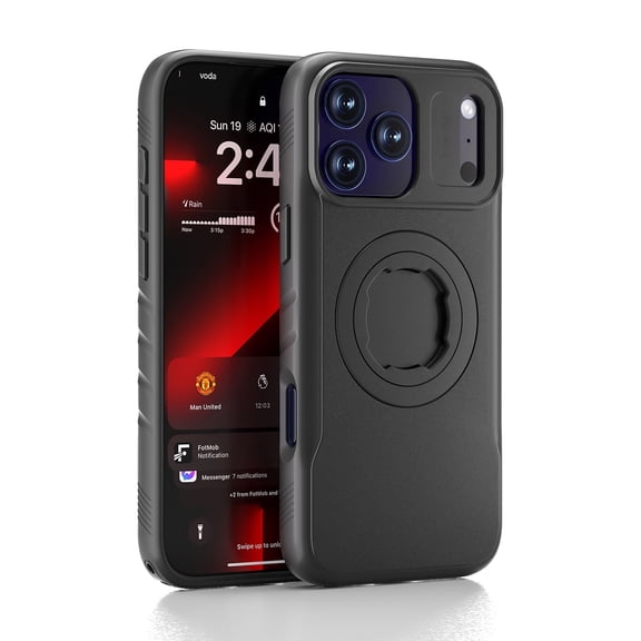 Sourcingbay Bike Phone Case Compatible with iPhone 17 Pro Max, Magnetic for MagSafe, Clear Slim Shockproof Protective Cover with Lock-in Design, Black