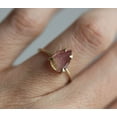 thumbnail image 4 of Watermelon tourmaline ring, Pink gemstone engagement ring, Unique pear 925 Silver Yellow Gold Plated, 4 of 5