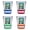 Multicolor (4-Pack), variant on Puerto Vallarta Mexico Design C Souvenir 2 oz Round Shot Glass Orange