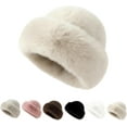 thumbnail image 1 of Womens Winter Faux Fur Bucket Hat,Fluffy Furry Warm Hat for Cold Weather, 1 of 7
