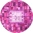 thumbnail image 1 of Ahgly Company Indoor Round Oriental Pink Traditional Area Rugs, 6' Round, 1 of 4