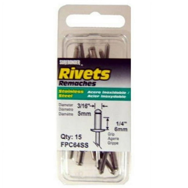 FPC64SS Surebonder Lot de 15 Rivets en Acier Inoxydable Moyen