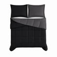 thumbnail image 3 of Truly Soft Everyday Reversible 100% Microfiber Polyester Black/Dark Grey 2-Piece Twin XL Comforter Set, Solid Casual themed, Adult Bedding, OEKO-TEX Certified, 3 of 9