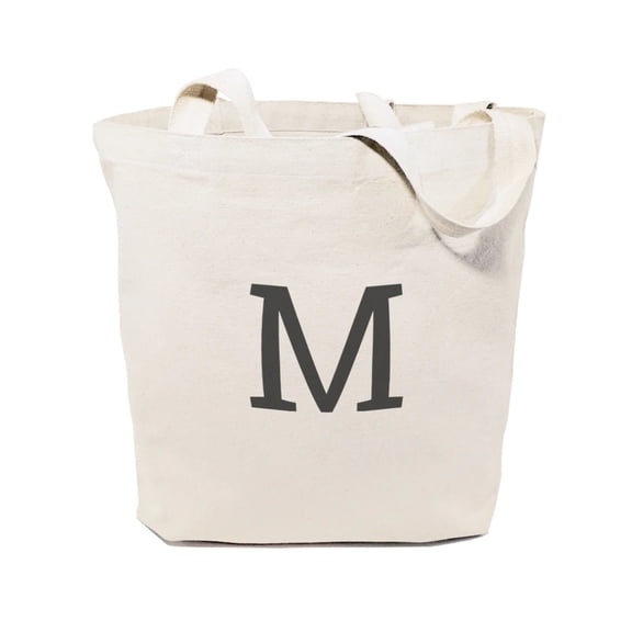 Personalized Modern Monogram Cotton Canvas Tote Bag