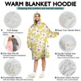thumbnail image 5 of Yellow Daisy Flower Red Centers Pattern Wearable Oversized Blanket,Wearable Blanket Hoodie for Adults,Cozy Hooded Blankets with Super Pockets,Super Warm Fuzzy Pullover for Women & Men, 5 of 6
