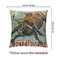 thumbnail image 4 of BANET Retro Decorative Throw Pillow Case Pack of 2, Rodeo Cowgirl on The Bull Annual Vintage Poster Pattern Grunge Design, Couch Bedroom Living Room Cushion Cover, Seafoam 12x12in, 4 of 7