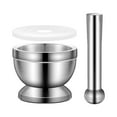 thumbnail image 2 of Stainless Steel Mortar and Pestle Set | Pilon for Grinding Spices & Herbs | 6-Inch Kitchen Tool with Non-Slip Base & Ergonomic Handle | Quiet Grinding for Home Chefs & Cooking, 2 of 7