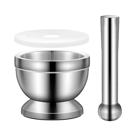 Mortar and Pestle Set, Traditional Pilon for Grinding Spices, Herbs, and Seeds, Heavy Duty Stone Mortar for Cooking and Food Prep