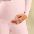 thumbnail image 6 of QSXADF Women Thermal Nursing Underwears Maternity Pajama Solid Thermal Underwears Set Long Sleeve Maternity Nursing Sleepwear for Pregnancy Postpartum Women's Homewear Fall Winter Clothing Set, 6 of 6