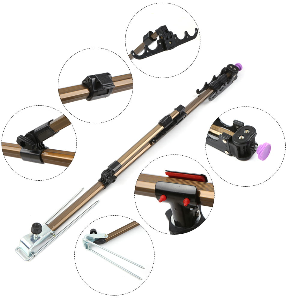 Aluminum Alloy Fishing Rod Pod Holder Adjustable Retractable Support Bipod