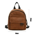 thumbnail image 2 of Casual Simple Corduroy Student Bookbags Solid Color Mini Backpack Traveling Backpacks BROWN, 2 of 8