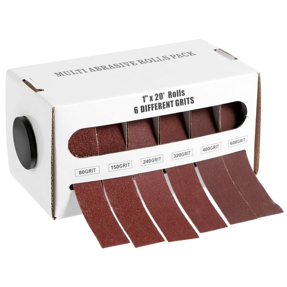 AEVXKHI 6pcs Emery Cloth Roll 80 150 240 320 400 600 Grits Sandpaper Roll Wear Resistant Abrasive Sandpaper Roll for Metal Hardwood Plastic Polishing and Sanding