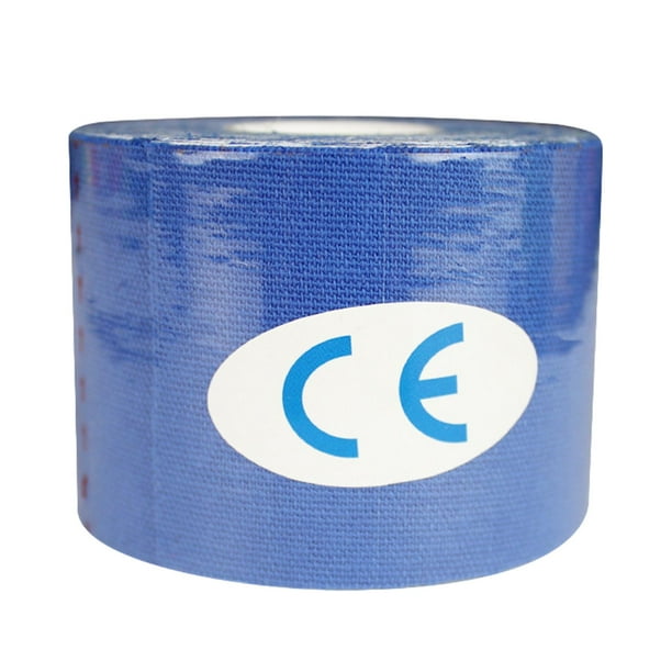 Cinta deportiva atlética resistente al agua, 5 m, elástica, transpirable, cohesiva, para muñeca. azul profundo