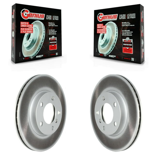 Genius Front Coated Disc Brake Rotors Pair for Car Mini Cooper Countryman Paceman KG-101510